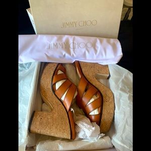 Jimmy Choo Dray Leather Cork Plat from Sandal Sandal